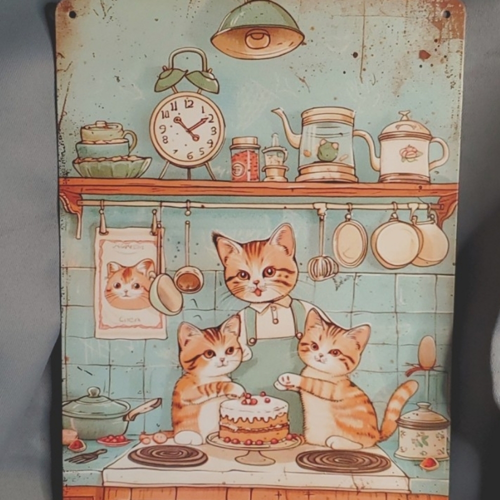 Vintage Style Momma &‎ Kitten Metal Sign